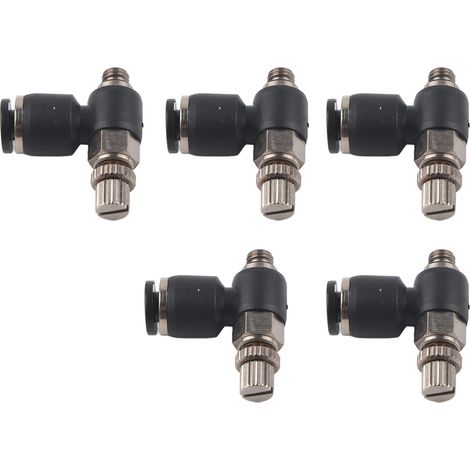 5 vannes de contrôle de débit d'air SC PVC filetage mâle 1,0-1,2 MPa gaz, raccord coudé déverrouillage ovale, bouchon gravé diamètre, colled étanche (1/5)