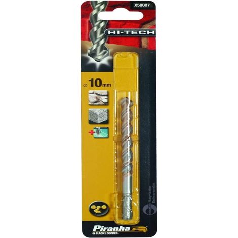 PIRANHA - BLACK&DECKER - PUNTA CON CODOLO CILINDRICO 10MM