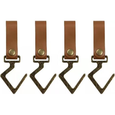 Stück S-förmige Haken, multifunktionale dreieckige Metall-Lederhaken, für Töpfe, Mäntel, Küche, Badezimmer, Büro, Rucksäcke (1/4)