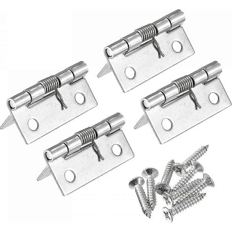 Charnières à ressort, 1,5 po, acier inoxydable 304, autobloquantes, pour armoires, lot de 4 (1/5)