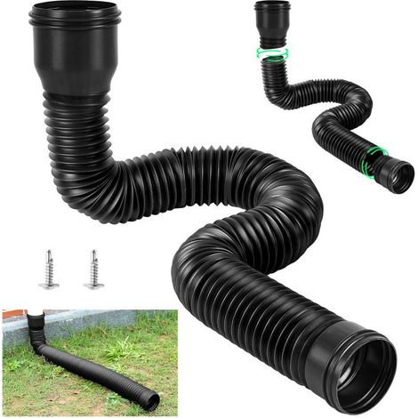 Aimoonsa – Rallonge gouttière flexible – Extension télescopique 47 à 150 cm – Adaptateurs 950/110 mm – Matériau PE épais pour résistance aux intempéries (1/5)