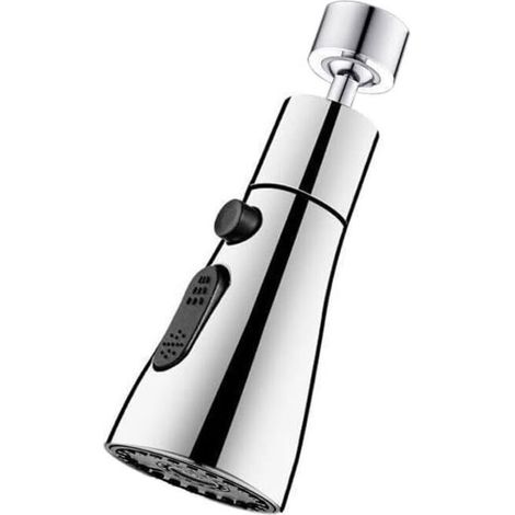 Dusche Evier Cuisine 360° drehbar 3 Modi mit Mousseur Robinet Anti-Eclaboussures - Embout Robinet Universel En Laiton, Multi-Tailles-Adapter für Évier De Cuisine (1/5)
