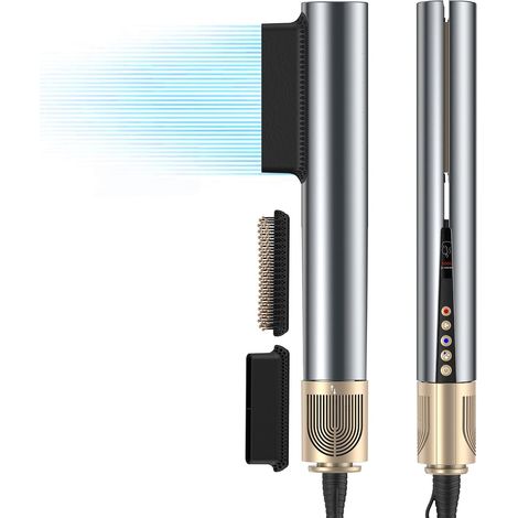 Seche Lisseur Cheveux 2 en 1, Lisseur à Air Ionique 200 m/min Plasma Coiffage Mouillé à Sec, Sans Dommage Thermique, Séchage (1/5)