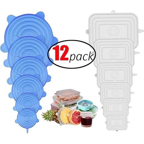 Couvercles en Silicone - Gesentur - 12 Tailles - Réutilisables - Conservation Alimentaire - Sans Fuite (1/4)