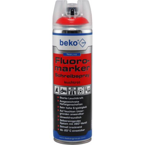 beko Schreibspray TecLine Fluoromarker, 500ml, Leuchtrot (1/5)