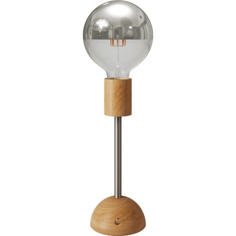 Lampada portatile e ricaricabile Cabless02 con lampadina globo mezza sfera argento (1/5)