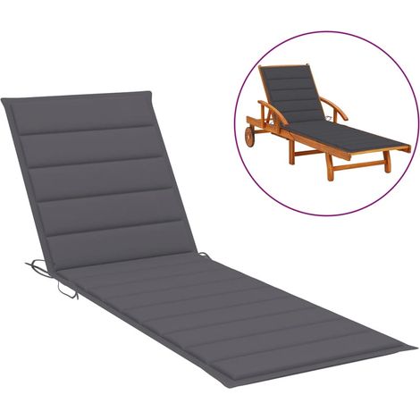 vidaXL Cuscino per Lettino Antracite 200x50x3 cm in Tessuto Oxford (1/5)