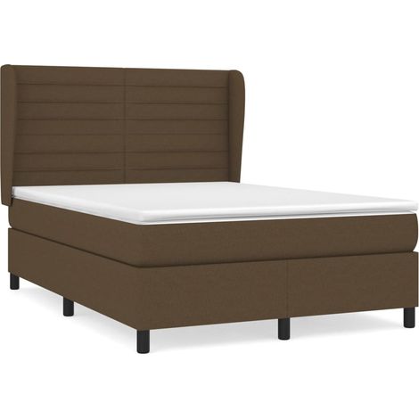Maison Exclusive - Giroletto a Molle con Materasso Marrone Scuro 140x190cm Tessuto
