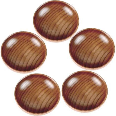 Lot De 5 Petites Assiettes Rondes En Bois 7.50 Cm Bols À Sauce Et Condiments Pour Sushi ApéRitifs Trempettes Service De Table LéGers Et Faciles À Ranger (1/5)