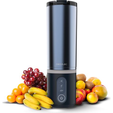 Cecotec Frullatore monodose Power Titanium Shake2Go Dark Steel. 180 W, bicchiere in metallo 600 ml senza BPA, 3 programmi automatici. (1/5)