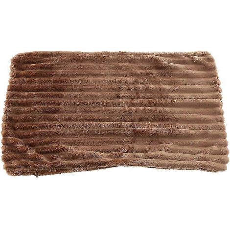 Taie d'oreiller en flanelle rayée avec fermeture éclair pour chambre à coucher Verte 30 x 50 cm-Brown 30x50cm (1/5)