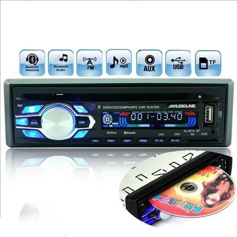 Autoradio 1 DIN 12 V, lecteur DVD CD USB SD FM AUX Bluetooth MP3 - pièce auto - de remplacement (1/4)
