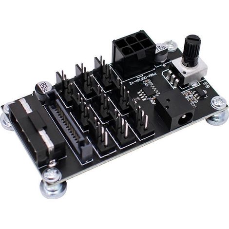 Violent PWM-Lüfterdrehzahlregler für Computergehäuse, 9-fach, 12 V, 4-polig, Schwarz (1/5)