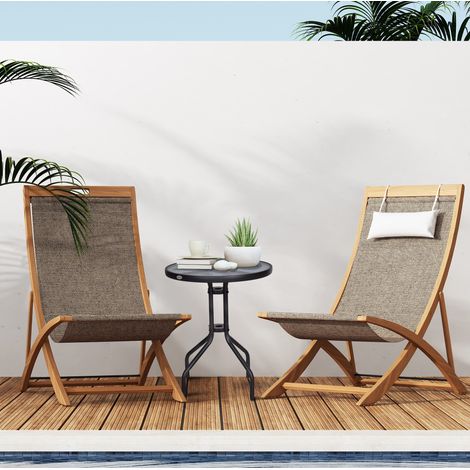 Table de jardin ronde Ø60x70 cm noire en métal et verre de sécurité avec structure stable (1/5)