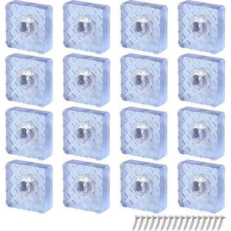CCYKXA 16 Stück weiße, rutschfeste Stuhlbeinschoner aus Gummi, quadratische Möbelbeinschoner für Stühle und Sofas (30 x 30 x 11 mm) (1/5)