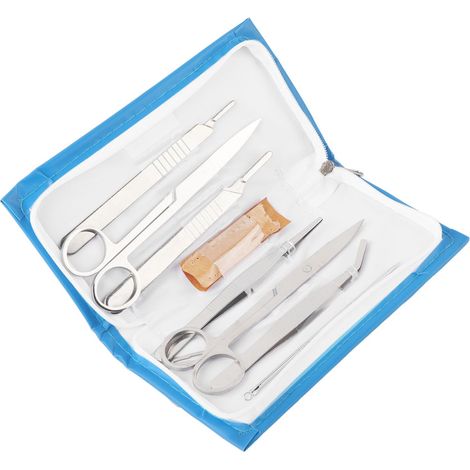 Kit de dissection en acier inoxydable 7 pièces pour étudiants en biologie, outils de laboratoire scolaire (1/5)