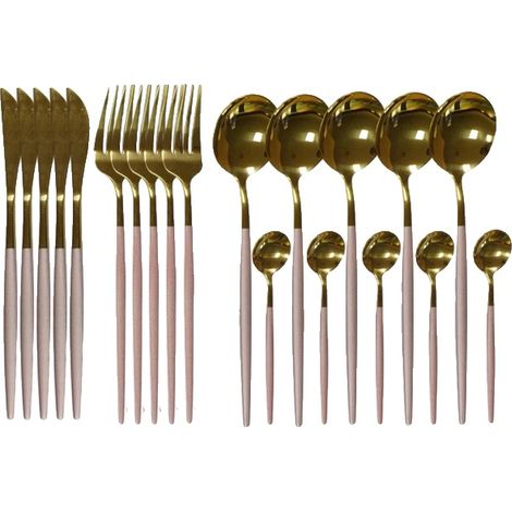 Juego de vajilla de 20 piezas, utensilios de acero inoxidable, 20 piezas-PG (1/2)