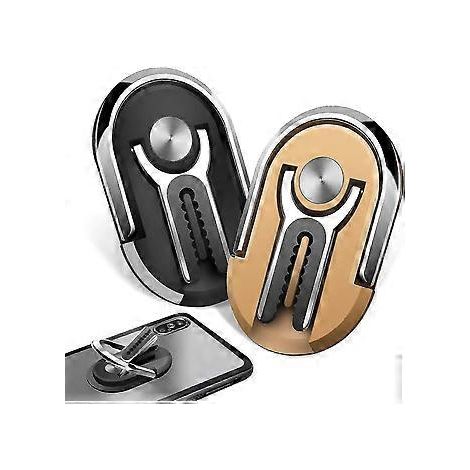 2er-Pack Kfz-Handyhalterung, 360° drehbarer Handy-Halterungsring, passend für Lüftungsschlitze im Auto, schwarz + gold, DCT