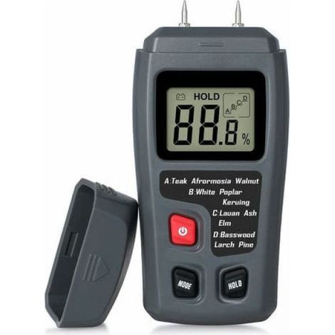Misuratore di umidità del legno portatile con display LCD, rilevatore di umidità per legno, per misurare l'umidità della legna da ardere. (1/5)