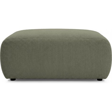 SACHA - Pouf en velours côtelé Vert 105x57x40 cm (1/5)