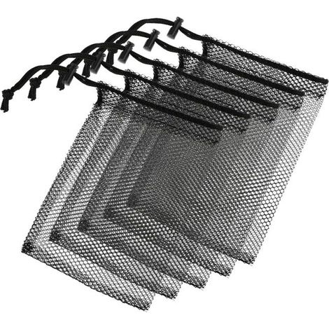 royaluxe - 5 Pcs Sacs en filet Petit, Sacs 20x15cm Sacs Avec Cordon de serrage Sacs en filet, Sacs à cordon Sacs d'emballage Sacs en filet (1/5)