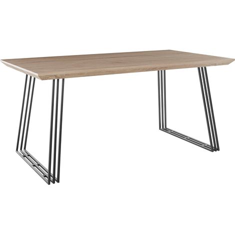 Kairo-Table à manger 160 cm 6 places en chêne noir (1/4)