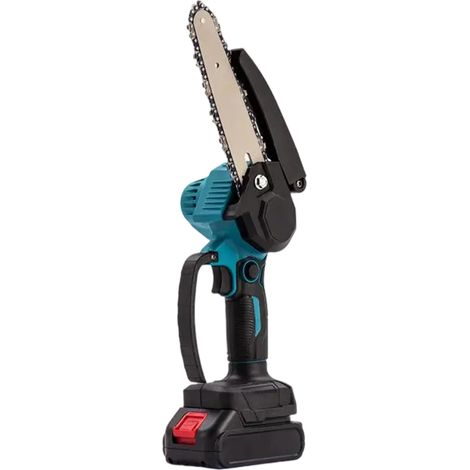 Mini tronçonneuse électrique 550 W 21 V pour le jardinage, 2 batteries au lithium, 1 charge, lame de 10 cm (4 pouces), prise secteur 100-240 V (UK). (1/5)