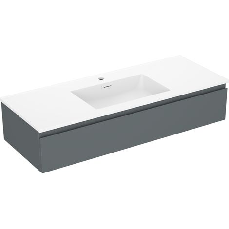 Mexen Orio Badezimmer-Unterschrank 120 cm mit Waschbecken Otis, 1 Schublade, graphit matt/weiß matt - 91A10-12023-1-BF66-W18M01 (1/5)