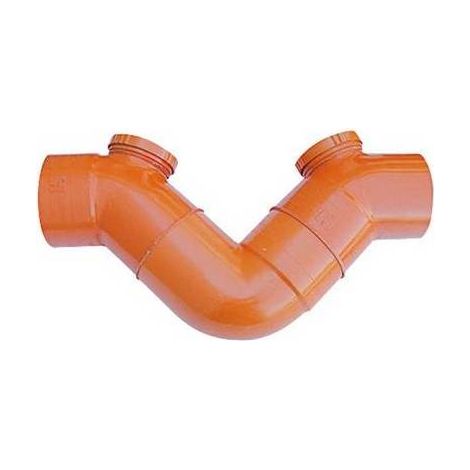 SIPHON HORIZONTAL 2 BOUCHONS EN PVC ORANGE Dimensions : diamètre 140