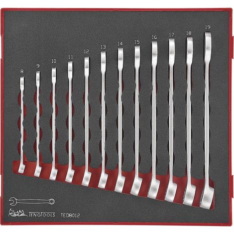 Jeu de clés mixtes hip-grip Foam2 tray 8- 19mm 12 pièces Teng Tools TED8012 (1/4)