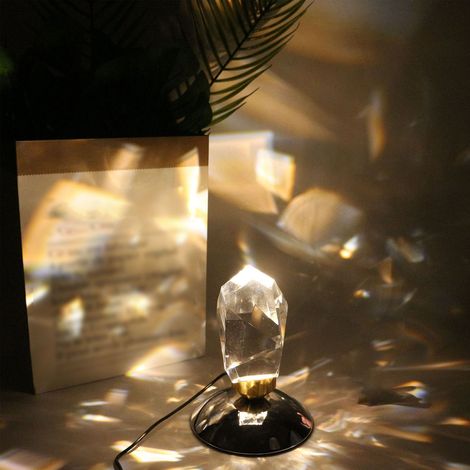 LED-Schreibtischlampe mit Diamantkristallen, USB-betrieben, kreatives Nachtlicht, dekorative Ambiente-Schreibtischlampe aus Kristall (1/5)