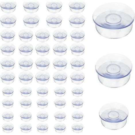 48 PCS Ventouses Double Face Transparent, Ventouses Antidérapantes Plastique PVC, Tapis Antidérapants de Verre Diamètre 20/30/35mm, Ventouses Fixes pour Verre, Miroir, Table, Décorations Suspendues (1/5)