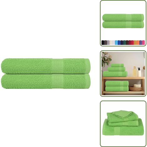 Asciugamani in cotone - vidaXL Asciugamani FROGN 2 pz Verde Mela 100x200 cm 360 g/m² - Asciugamani verde mela