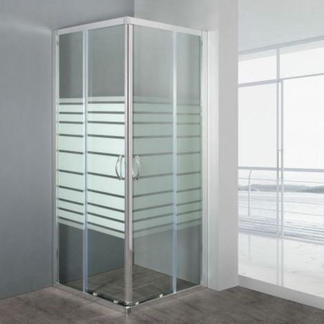 Box doccia in vetro con 2 ante scorrevoli modello ORCHIDEA 80x80xH190 cm