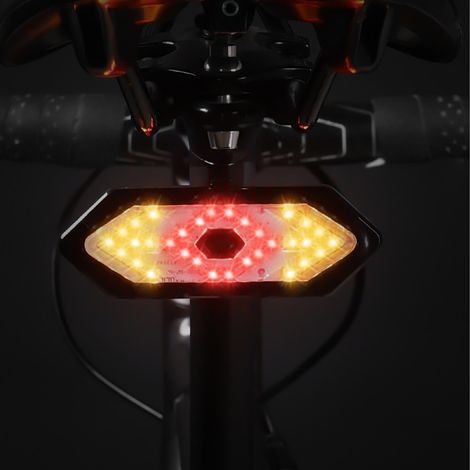 Phare arrière vélo rechargeable USB avec clignotants et télécommande, sécurité pour cyclisme nocturne étanche