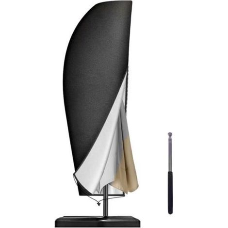 Offset umbrella cover in Oxford fabric, windproof, UV-resistant, and tear-resistant, with a telescopic pole. (1/5)