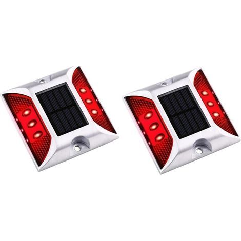 Set di 2 luci solari per giardino e molo – Lampade impermeabili IP67 per vialetti, scale e ponti con marcatore riflettente (1/3)