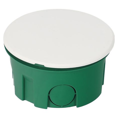 Boîte d’encastrement plate 70 mm avec couvercle blanc et vis, verte – EDO Technic (1/5)
