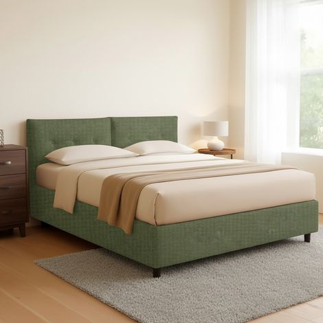 Cama Plaza y Media Leeds, Desenfundable, Hecho en Italia, Verde (1/4)