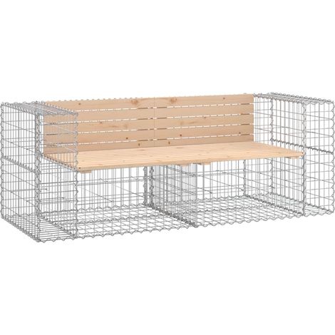 Maison Exclusive - Gartenbank aus Gabionen 184x71x65,5 cm Massivh (1/5)