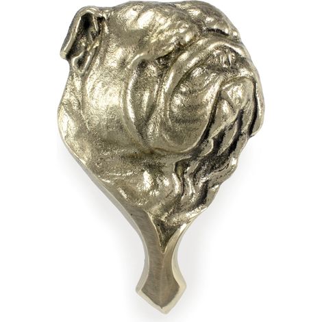 Bulldog: un llamador de puerta con forma de cabeza de perro, de latón, decoración retro para puertas de Art-Dog. (1/5)