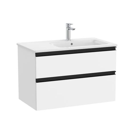 CONJUNTO MUEBLE THE GAP 800X460 2 CAJONES + LAVABO DERECHA BLANCO MATE