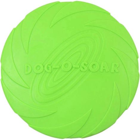 Jouet d'entraînement pour chien en caoutchouc souple : robuste, durable, léger et très interactif. Vert, 15 cm. (1/5)