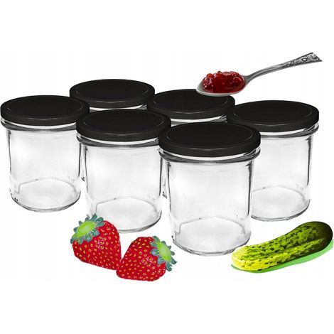 Tarros de mermelada con tapa, 6 piezas, 346 ml