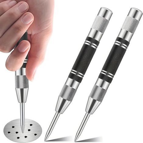 Zentrierstift – 2 Stück – Automatischer Zentrierstift – Für Metall, Holz und Glas (1/5)