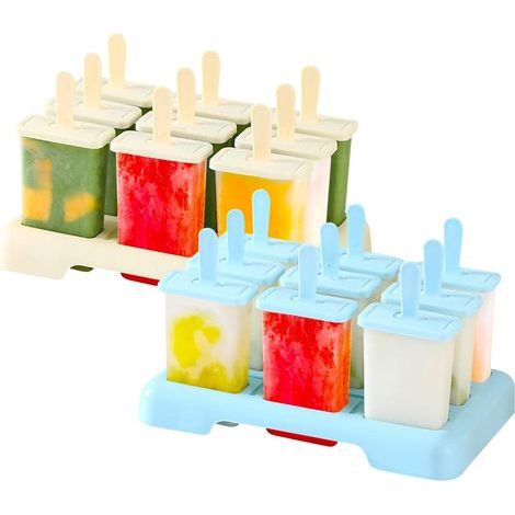 Eisformen-Set mit 18 wiederverwendbaren Eisformen, geeignet zur Herstellung von hausgemachtem Eis, Sorbet, Joghurt und Saft (1/5)