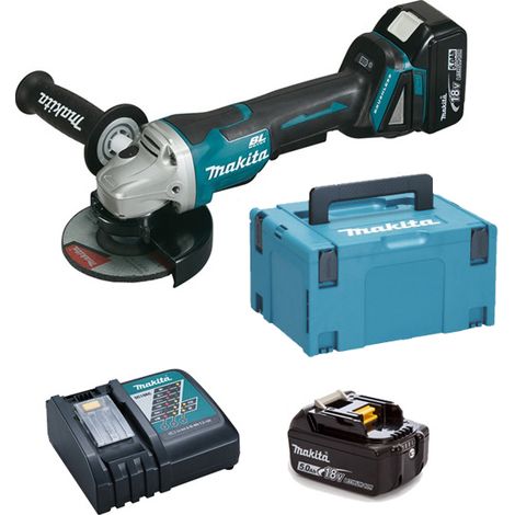 Makita – Meuleuse d'angle 18V LXT Ø125 mm avec 2 batteries 5,0Ah – Moteur Brushless – Technologie XPT – DGA508RTJ