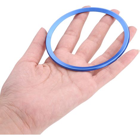 Cercle déco volant auto alliage aluminium bleu pour Audi A1 A3 A4 A5 A6 Q3 Q5 1 pièce diam. int. 8.2cm ext. 9.3cm (1/5)