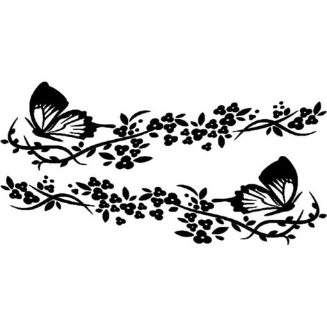 Adesivo per auto - Adesivo per finestrino - Adesivo divertente per auto - Adesivo per moto - Pellicola adesiva decorativa per auto - Design con farfalle e fiori - 11 x 30 cm (1/3)
