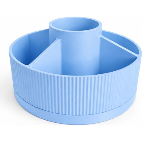 Drehbarer Schreibtisch-Organizer, blau, 5 Fächer für Stifte und Zubehör